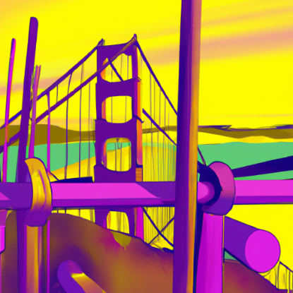 Picture of Looking at the golden gate bridge from the top of an unstable structure